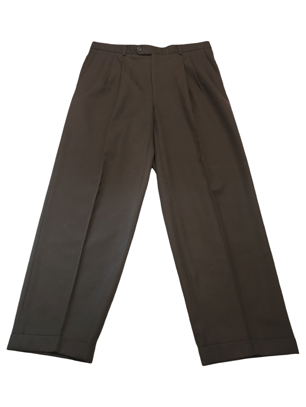 Men's Dark Green Pleated Dress Trousers